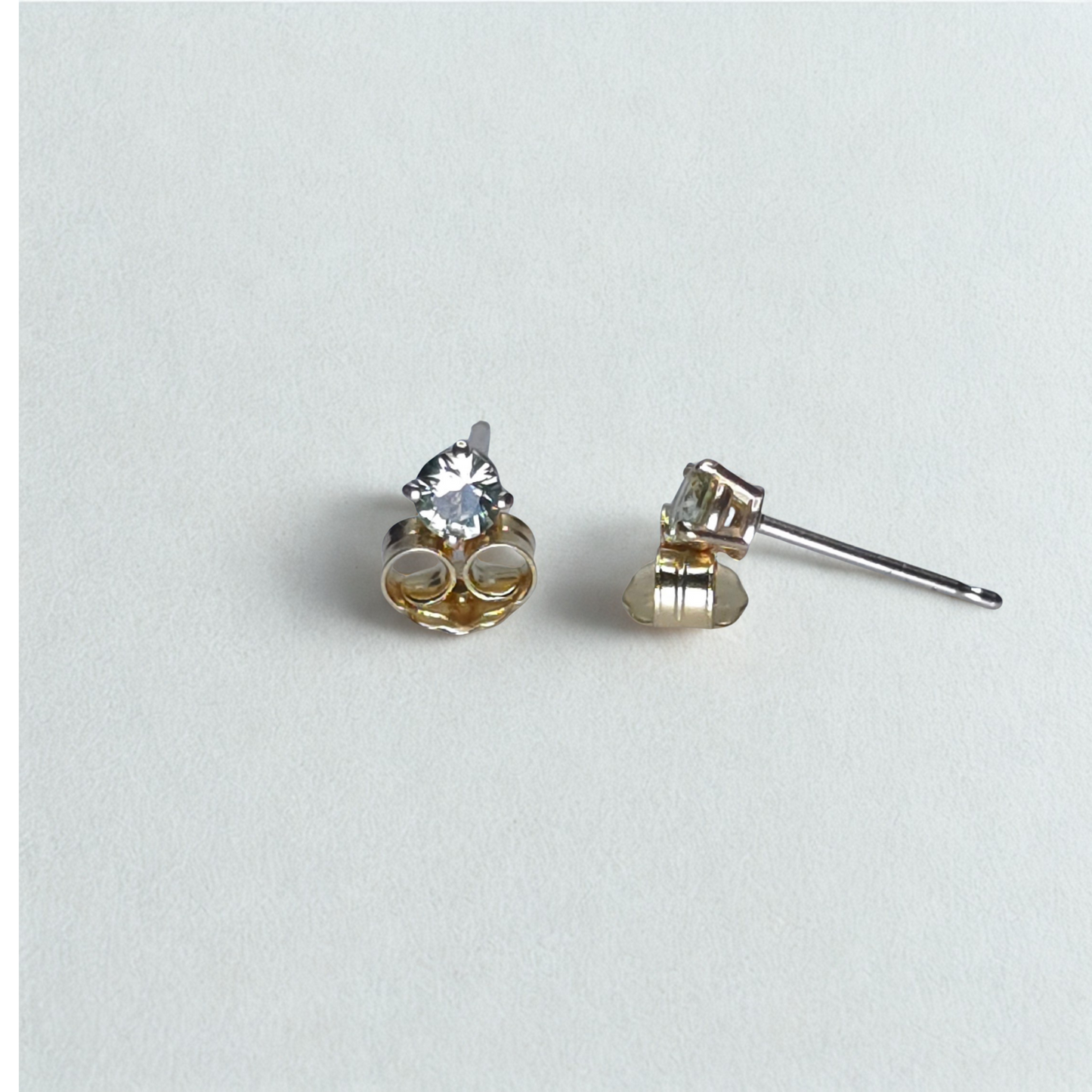 Green Sapphire Stud Earrings