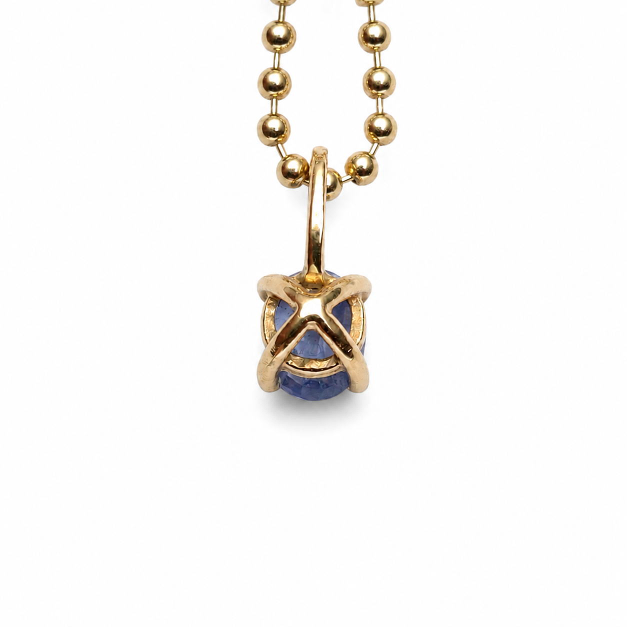 Cornflower Blue Sapphire Pendant | Carbon & Gold