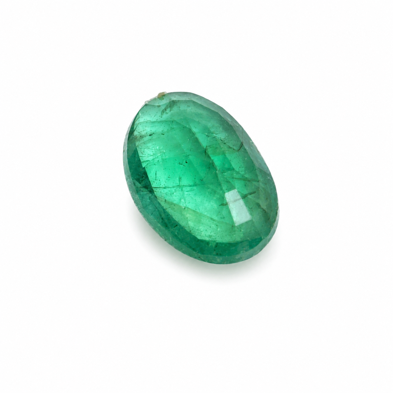 0.72ct Oval Colombian Emerald Gemstone | Carbon & Gold