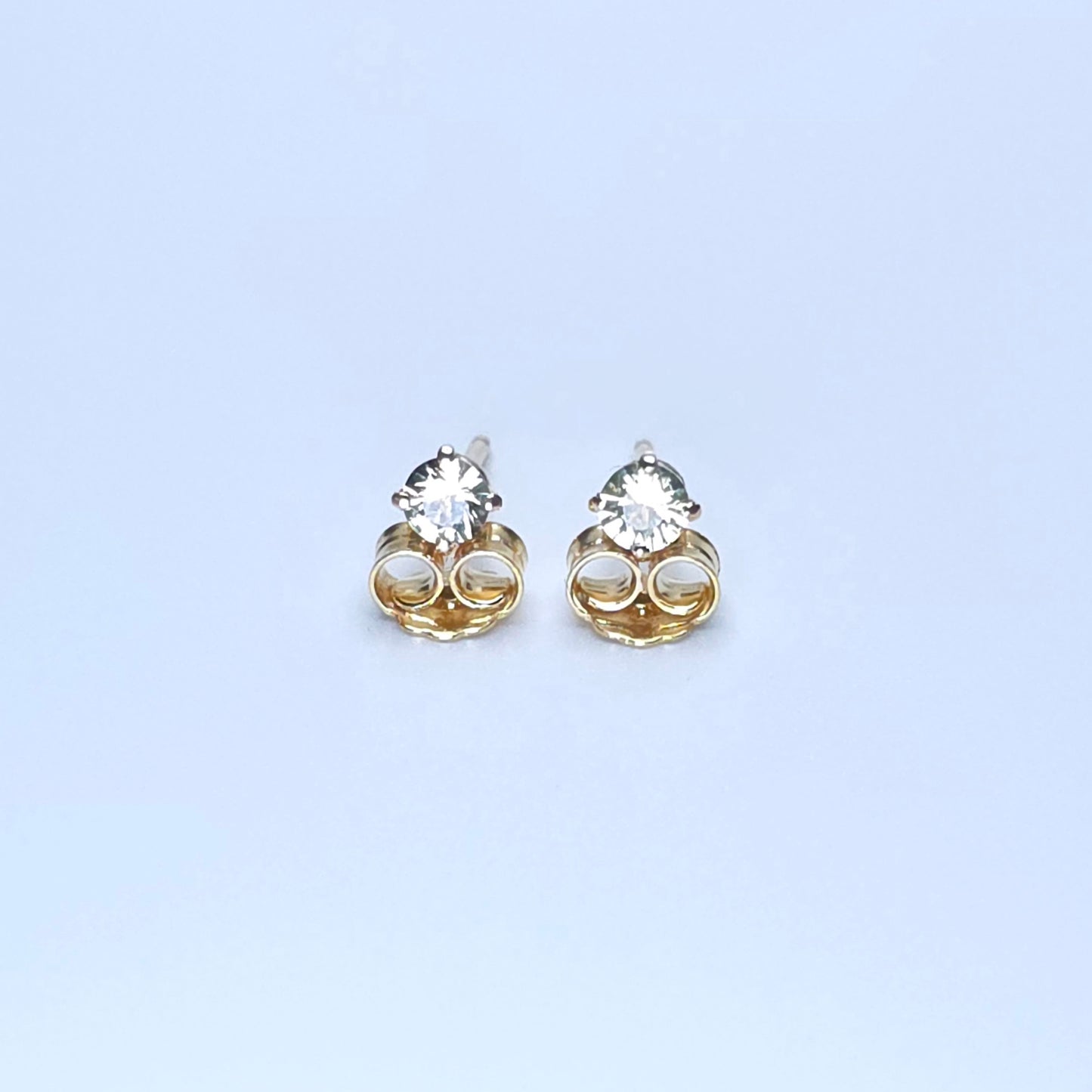 Green Sapphire Stud Earrings