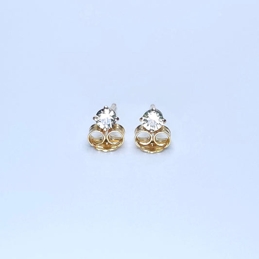 Green Sapphire Stud Earrings