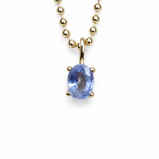 Cornflower Blue Sapphire Pendant | Carbon & Gold