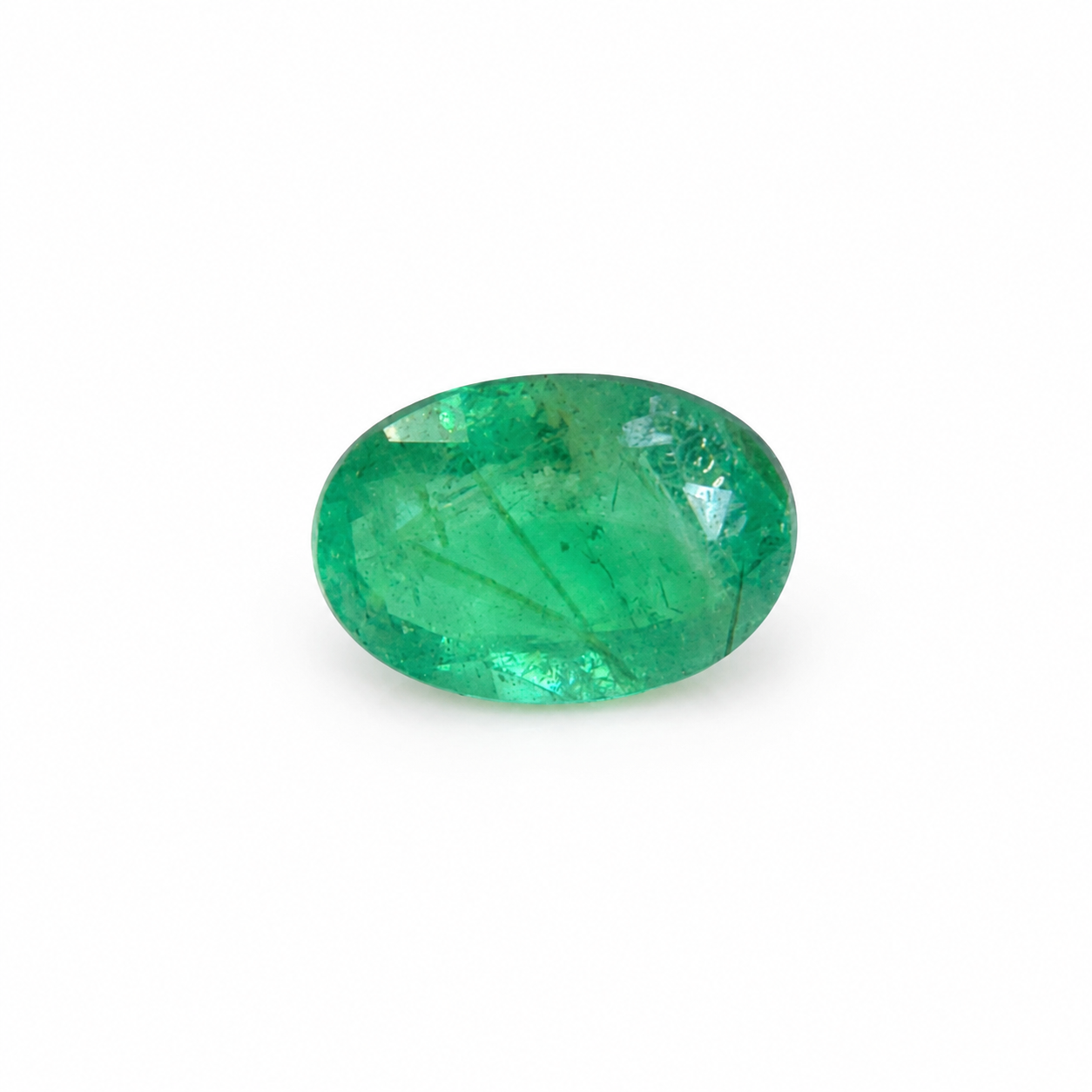 0.72ct Oval Colombian Emerald Gemstone | Carbon & Gold