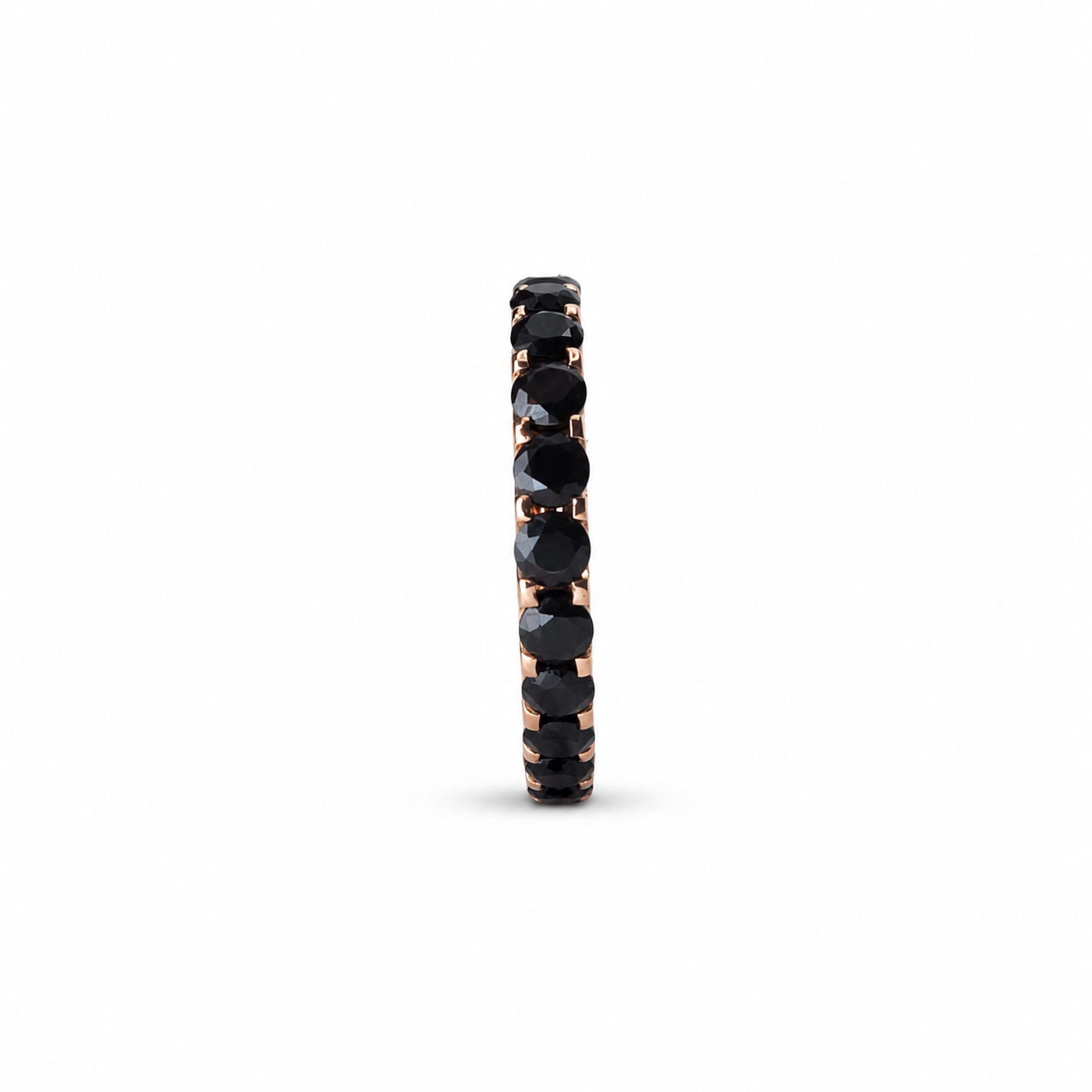 3.05ct Natural Black Diamond Eternity Band | Carbon & Gold